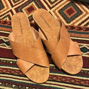 Lucky Brand Brown Crisscross Sandals
